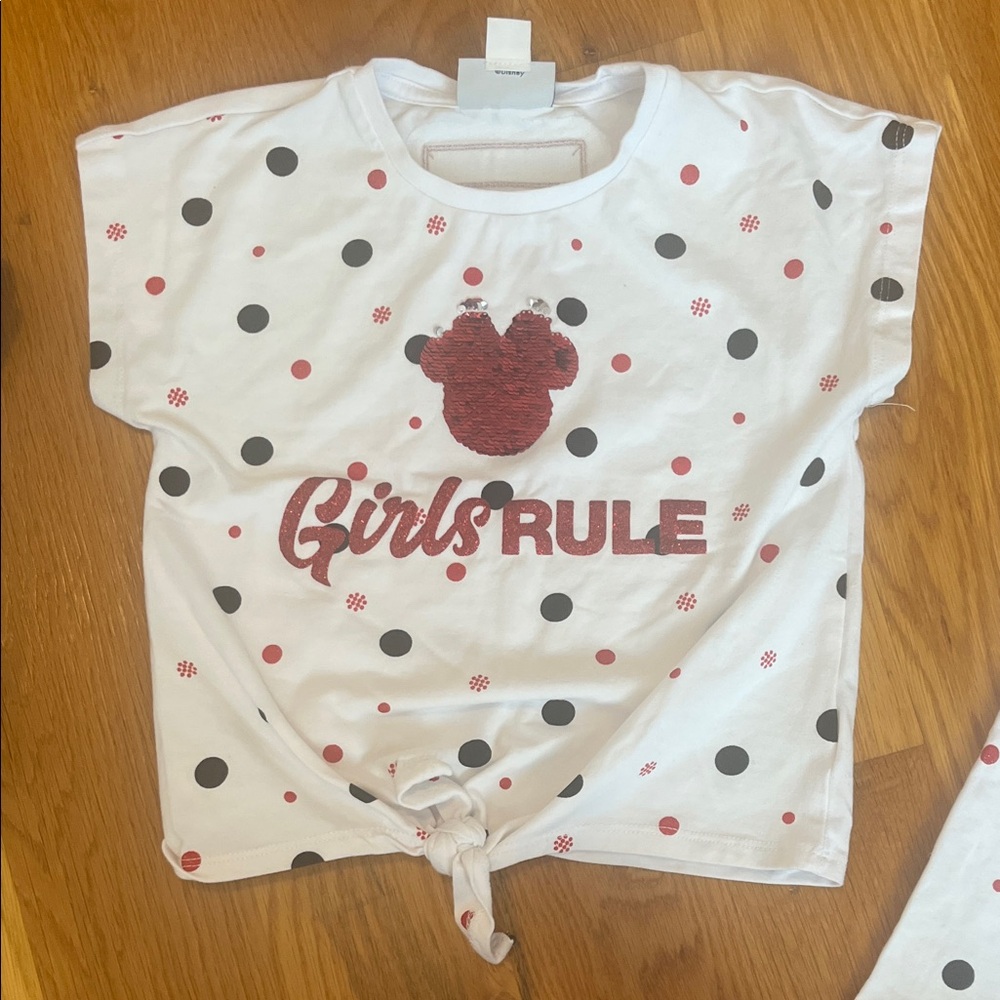 Disney White T-Shirt with Red and Black Accents